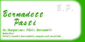 bernadett pasti business card